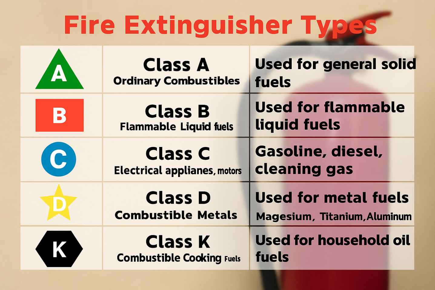 Symbol on a Fire Extinguisher