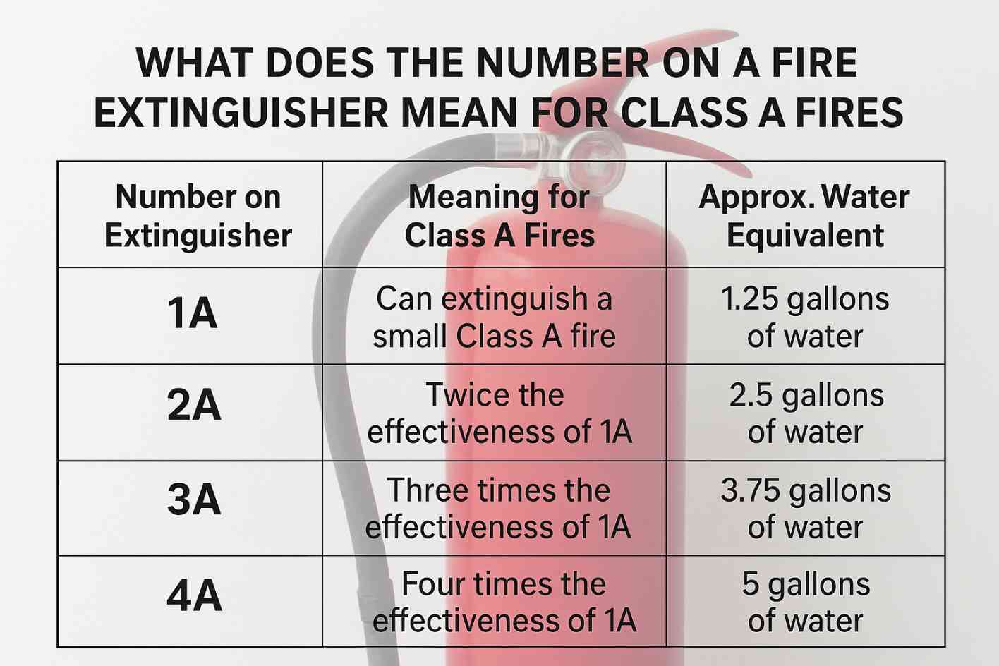 What the Numbers on Fire Extinguishers Mean for Class A Fires